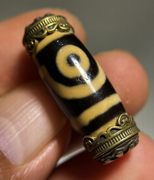 Tibetan Ancient Real Two Eyes Dzi Bead Amulet Pendant Himalayan Agate Genuine Pure 2 Eyed Gzi Old Antique Talisman Bracelet Charm