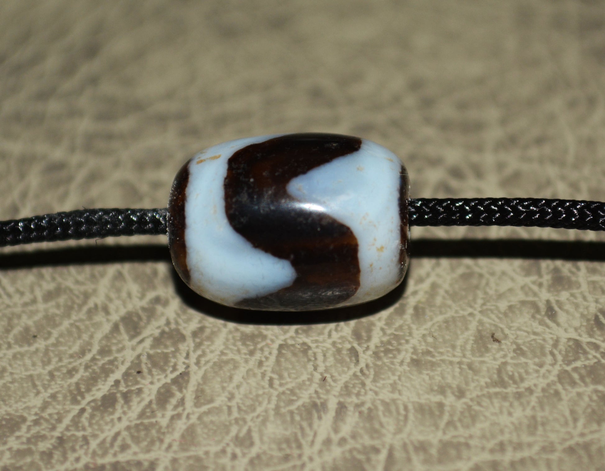 Tibetan Ancient Tiger Tooth Dzi Bead Amulet Pendant Himalaya Agate Zigzag Old Antique Nepal Real Water Wave Pure Gzi Talisman