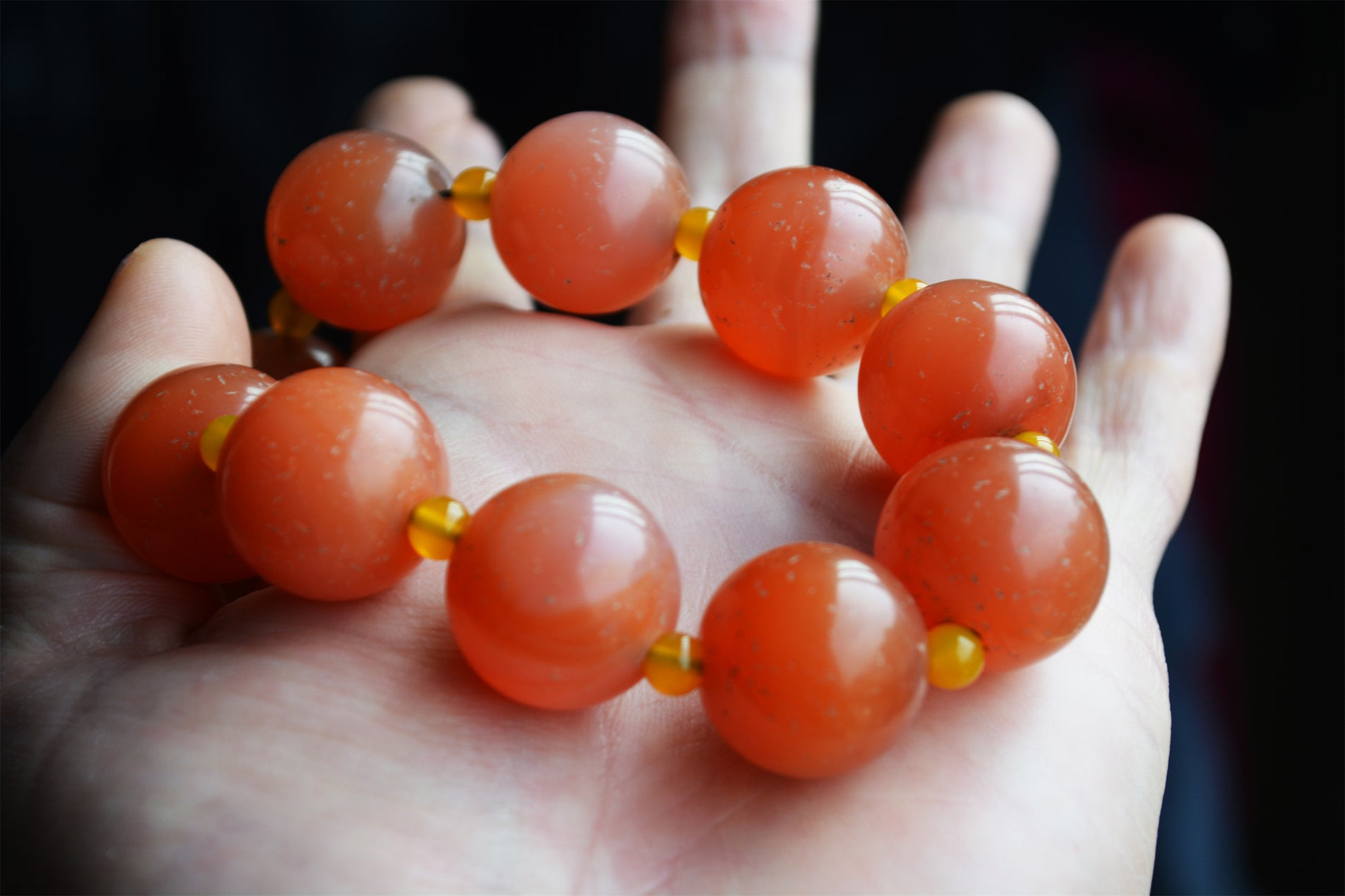 Tibetan Antique Nanhong Pema Raka Agate Bracelet Mala Prayer Beads Himalaya Carnelian Rosary  Genuine Worry Amulet