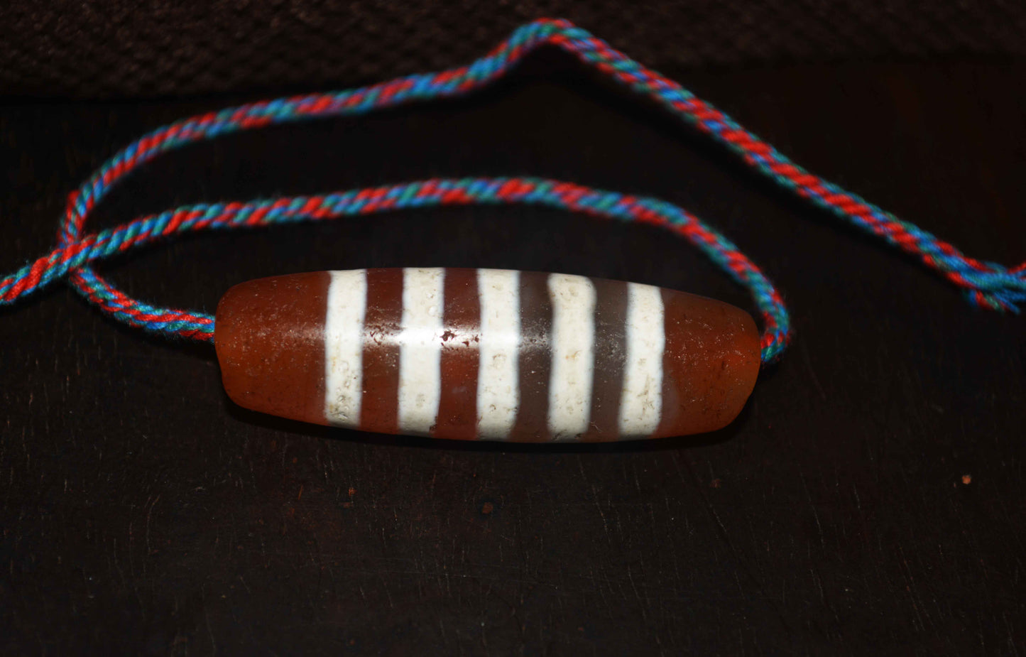 Tibetan Old Ancient Five Stripes Dzi Bead Amulet Himalayan Pendant Genuine Agate Pure Striped Gzi