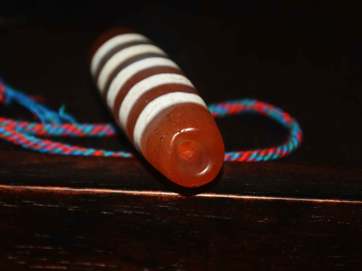 Tibetan Old Ancient Five Stripes Dzi Bead Amulet Himalayan Pendant Genuine Agate Pure Striped Gzi