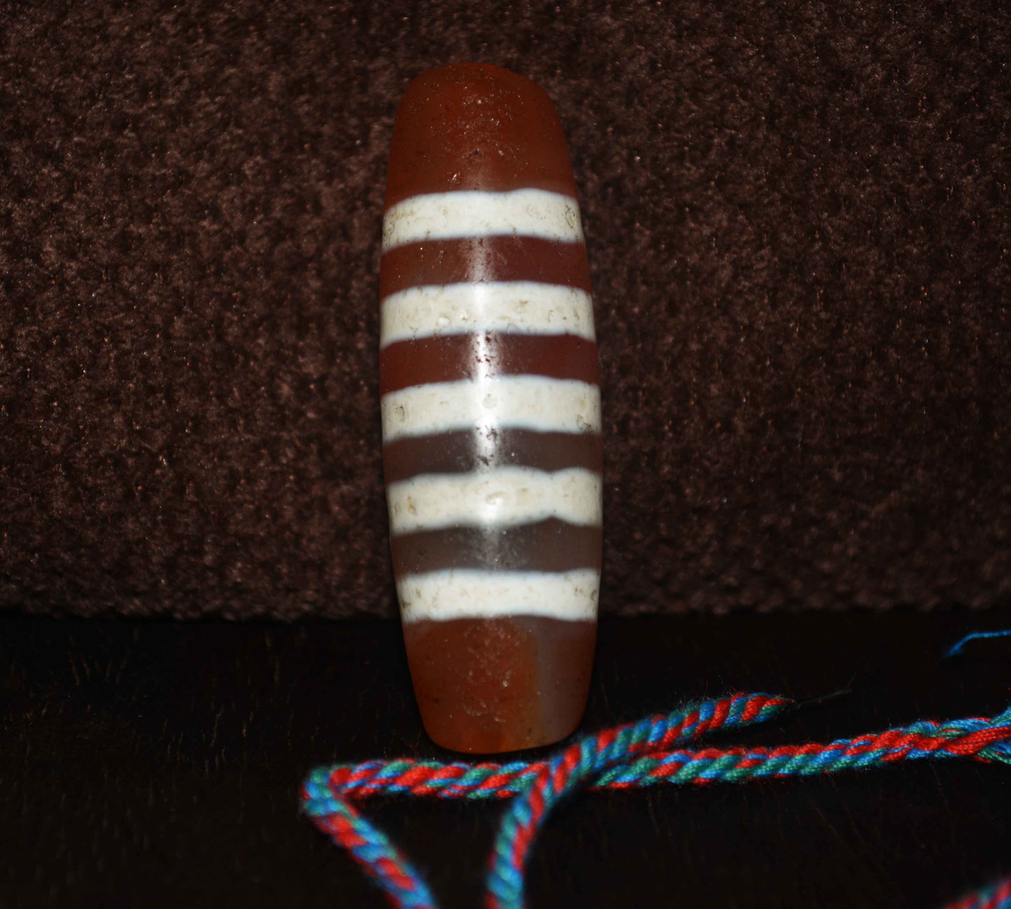 Tibetan Old Ancient Five Stripes Dzi Bead Amulet Himalayan Pendant Genuine Agate Pure Striped Gzi