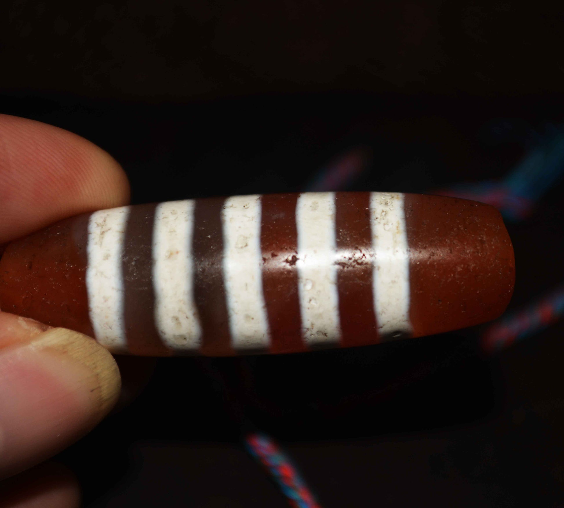 Tibetan Old Ancient Five Stripes Dzi Bead Amulet Himalayan Pendant Genuine Agate Pure Striped Gzi