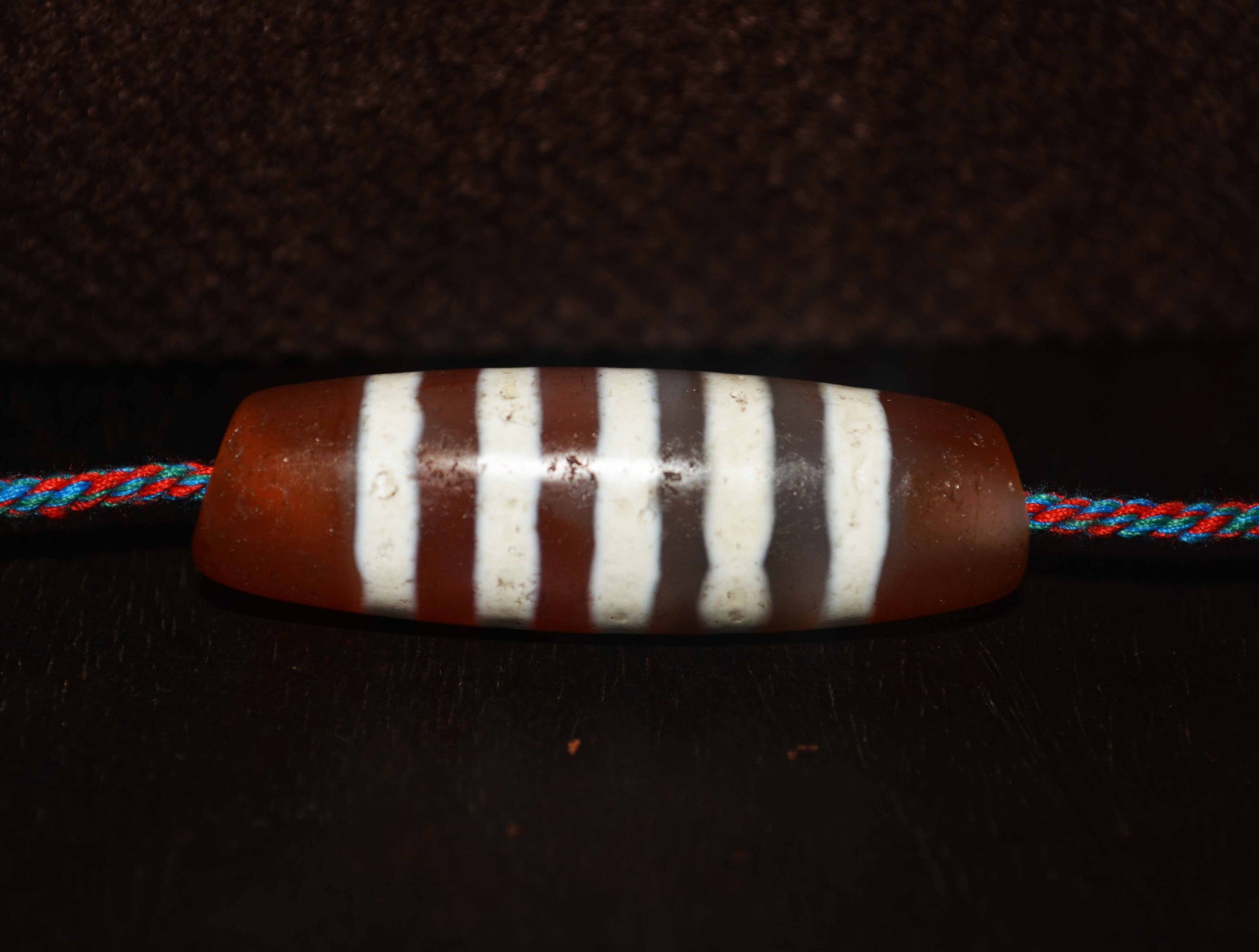 Tibetan Old Ancient Five Stripes Dzi Bead Amulet Himalayan Pendant Genuine Agate Pure Striped Gzi