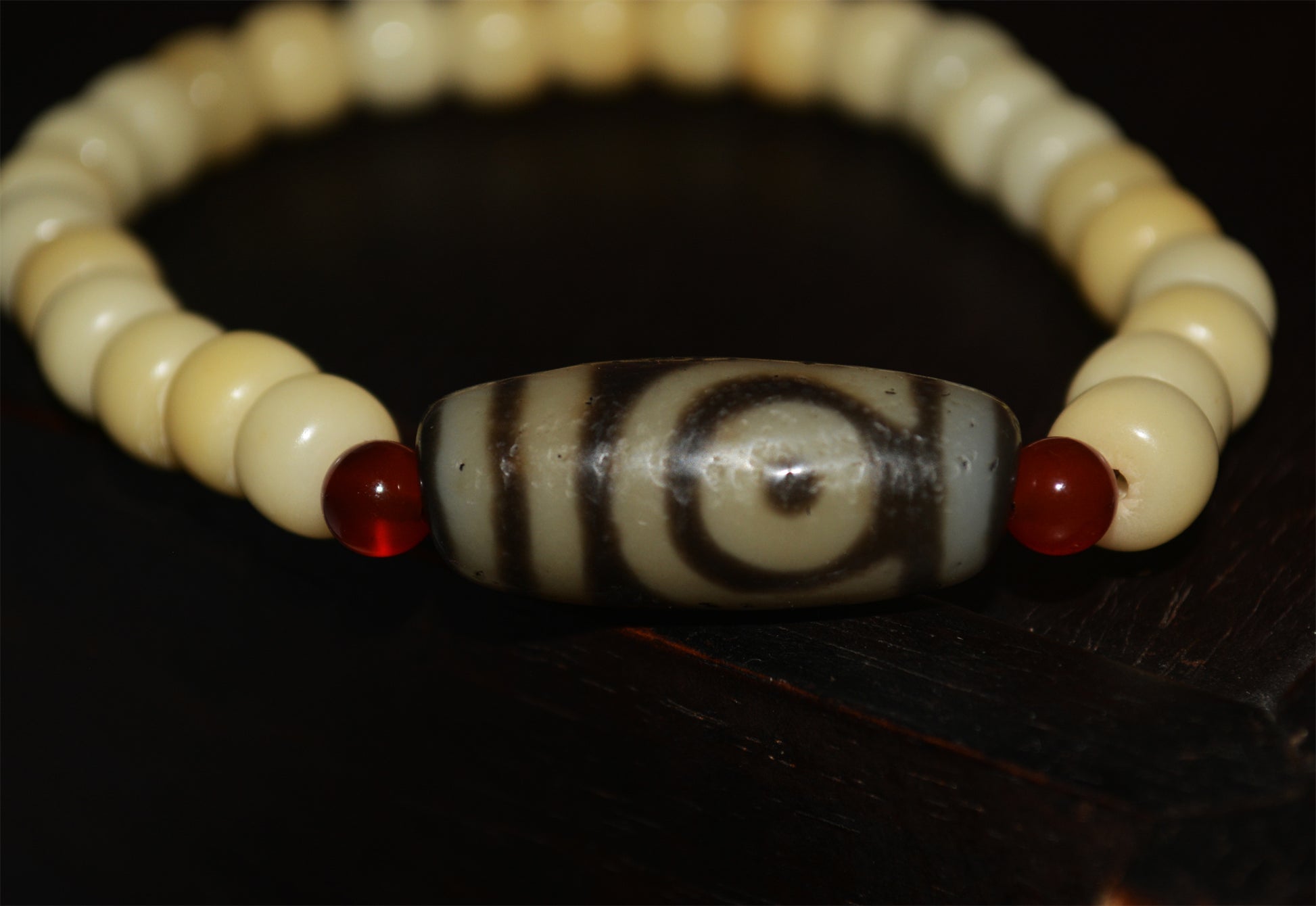 Tibetan Old Ancient Real Two Eyes Dzi Bead Bracelet Talisman Himalayas Agate Stone Pure 2 Eyed Gzi Amulet Pendant