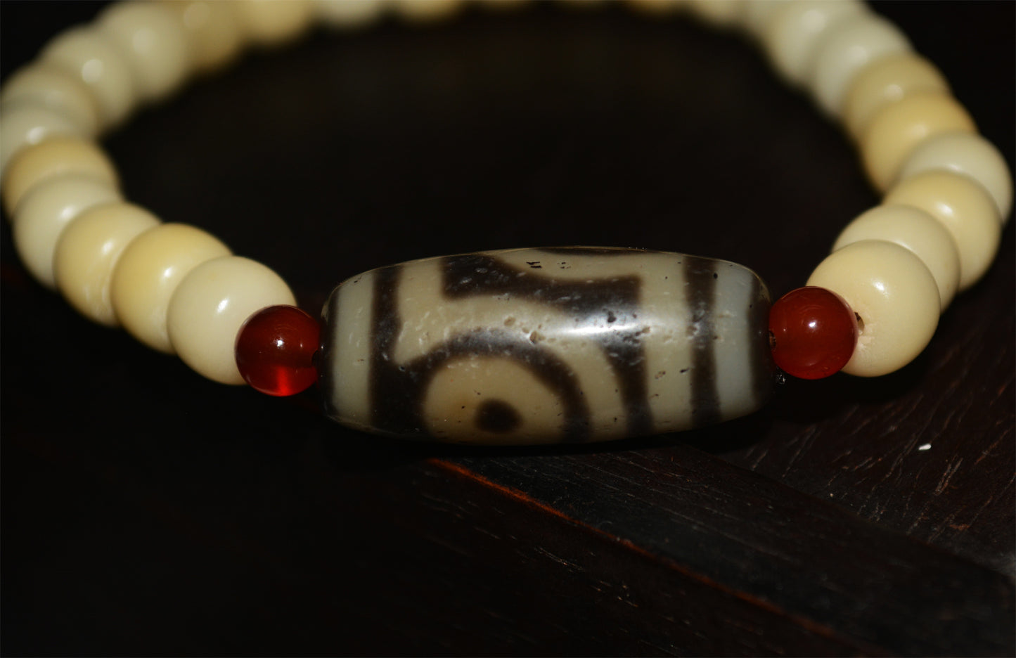 Tibetan Old Ancient Real Two Eyes Dzi Bead Bracelet Talisman Himalayas Agate Stone Pure 2 Eyed Gzi Amulet Pendant