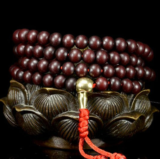 Tibetan Old Antique Bodhi Seeds Mala Prayer Beads Bracelet 108 Rosary Himalayas Amulet