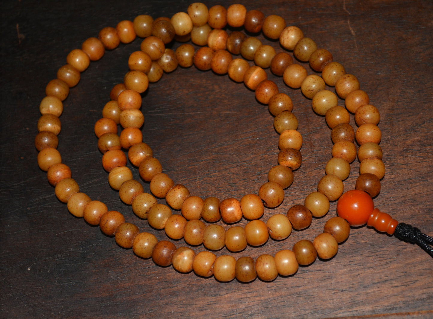 Tibetan Old Antique Kapala Bone Mala Prayer Beads Bracelet Amulet Real Rosary Necklace Lucky Talisman