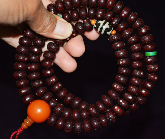 Tibetan Old Antique Lotus Bodhi Seeds Bracelet Mala Prayer Beads 108 Rosary Himalayas Xingyue Puti