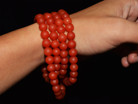 Tibetan Antique Pema Raka Agate Bracelet Mala Prayer Beads Himalayan Nanhong Carnelian 108 Old Rosary Genuine Worry Amulet