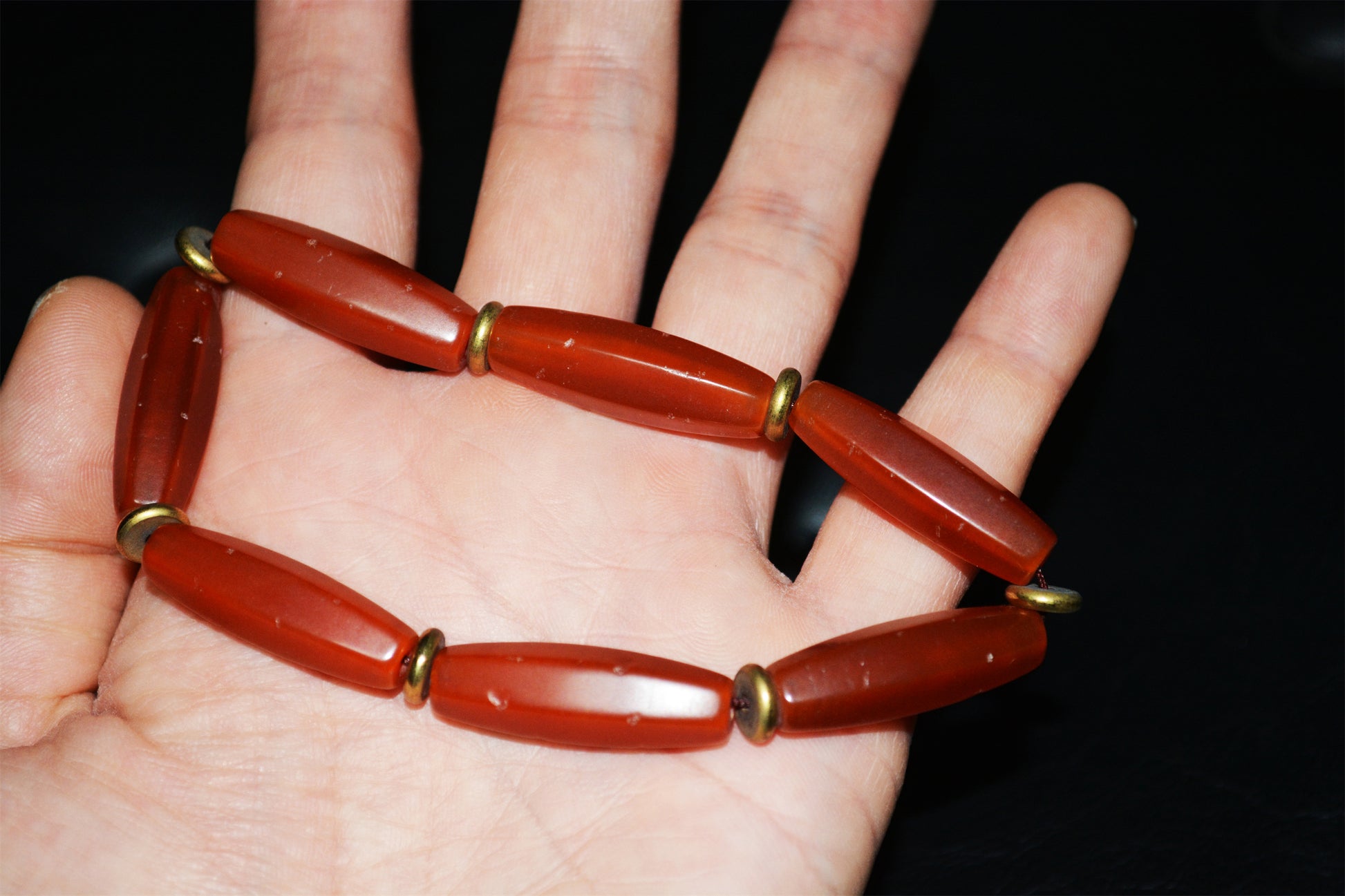 Tibetan Old Antique Pema Raka Agate Bracelet Mala Prayer Beads Nanhong Carnelian Rosary Himalaya Genuine Worry Amulet