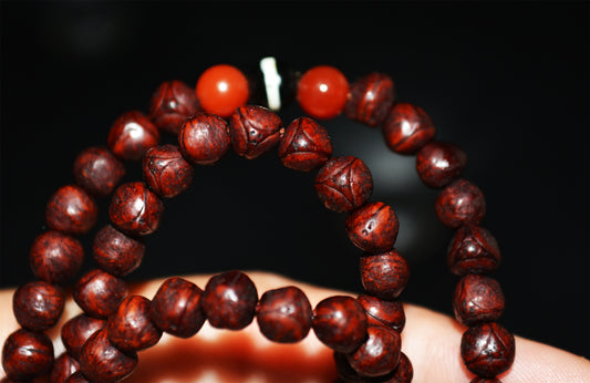 Tibetan Antique Phoenix Eye Bodhi Seeds Mala Prayer Beads Rosary Bracelet 108 Nepal Fengyan Puti Buddhism