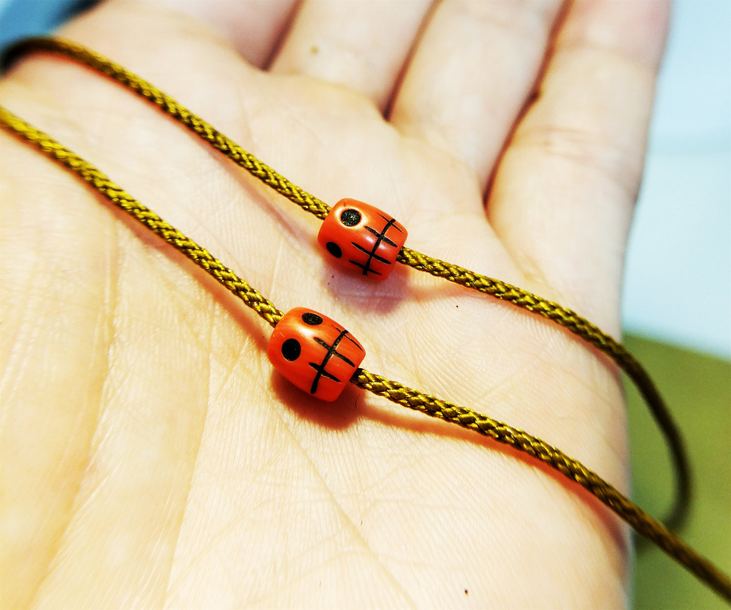 Tibetan Old Antique Sherpa Glass Kapala Skull Bead Bracelet Amulet Real Pendant Lucky Talisman chitipati shmashana adhipati