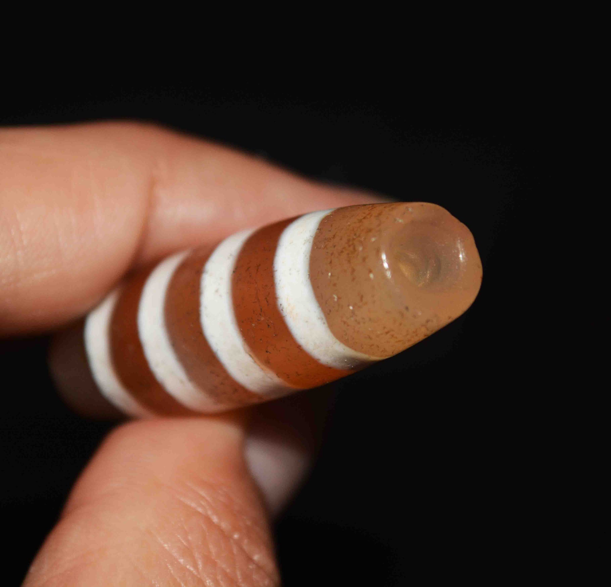 Tibetan Real Ancient Four Stripes Dzi Bead Amulet Pendant Himalayas Pure Striped Gzi Talisman