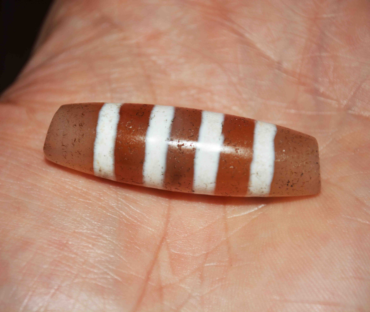 Tibetan Real Ancient Four Stripes Dzi Bead Amulet Pendant Himalayas Pure Striped Gzi Talisman