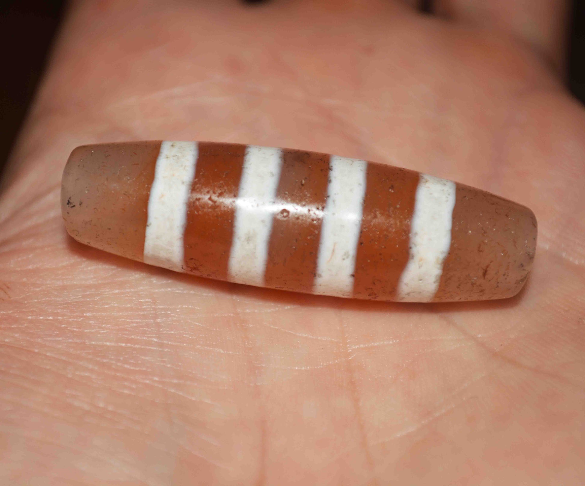 Tibetan Real Ancient Four Stripes Dzi Bead Amulet Pendant Himalayas Pure Striped Gzi Talisman