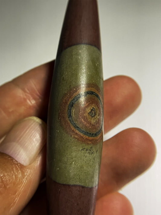 Tibetan Real Ancient Sky Buddha's Eye Dzi Bead Amulet Himalayas Pendant Agate Pure Two Eyed Gzi Old Genuine Talisman
