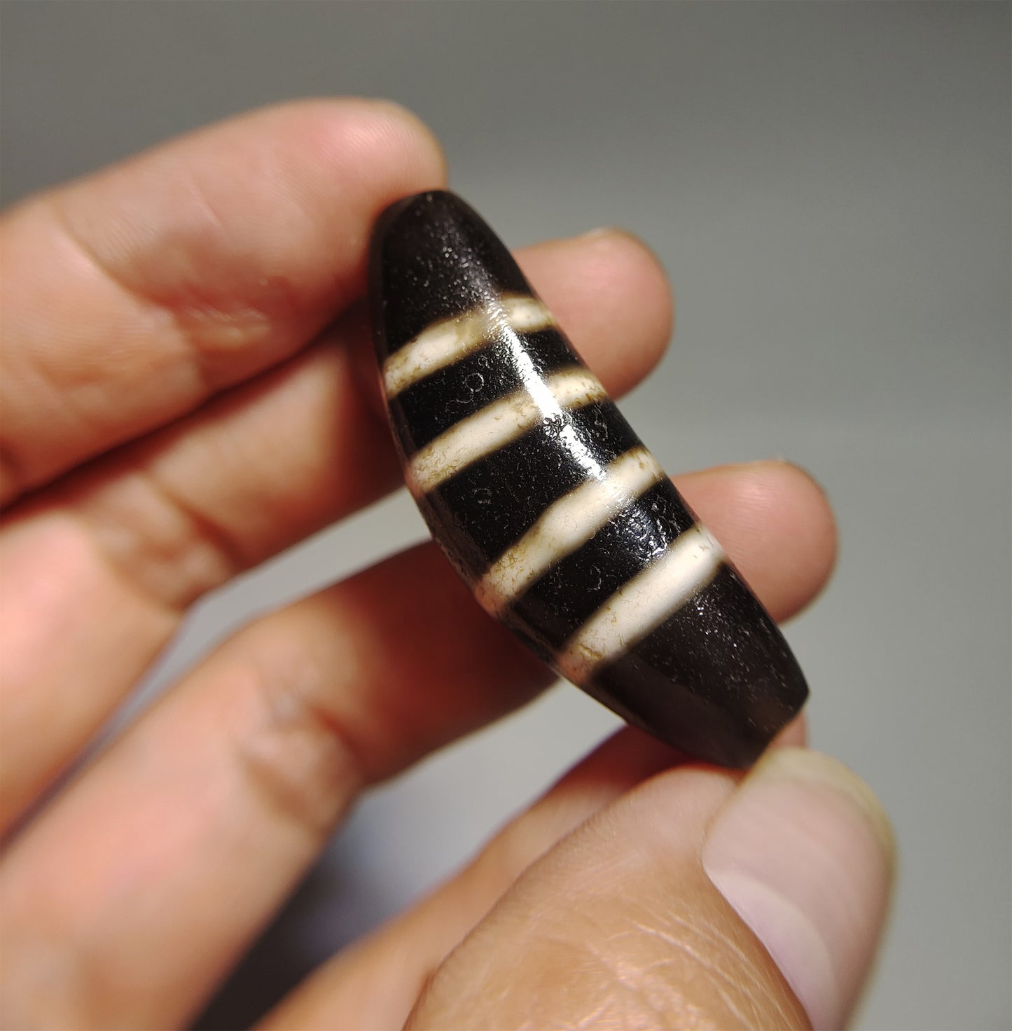 real ancient tibetan four stripes dzi bead amulet pendant genuine old antique himalaya agate pure 4 striped gzi talisman