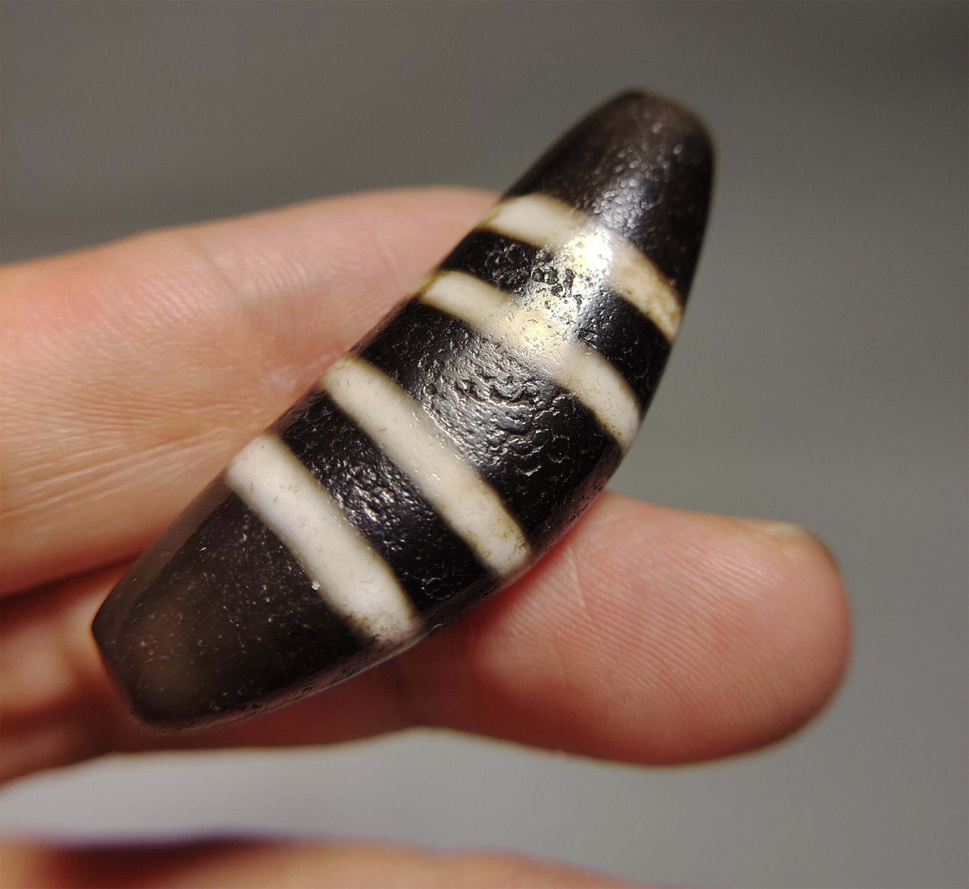 real ancient tibetan four stripes dzi bead amulet pendant genuine old antique himalaya agate pure 4 striped gzi talisman