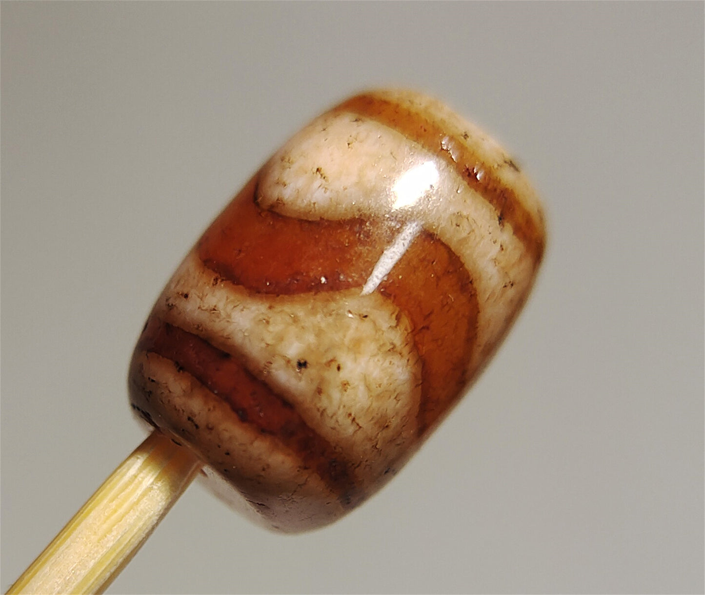 real ancient tibetan tiger tooth dzi bead amulet pendant genuine old antique himalaya agate pure water wave gzi talisman