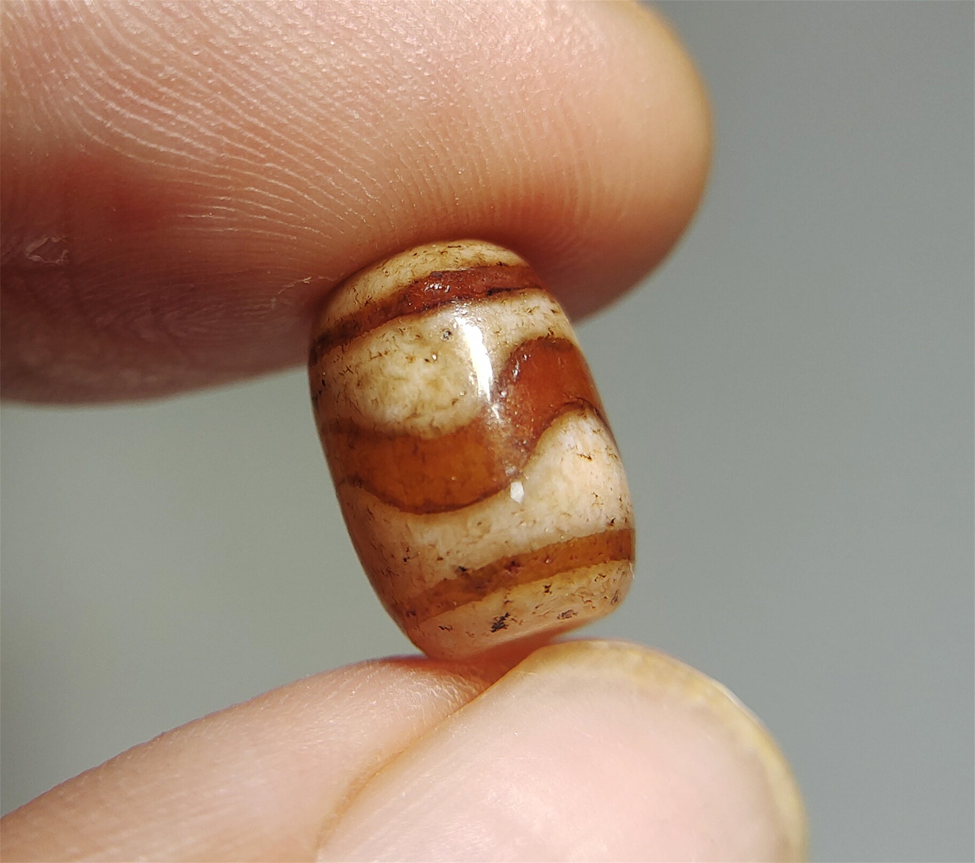 real ancient tibetan tiger tooth dzi bead amulet pendant genuine old antique himalaya agate pure water wave gzi talisman