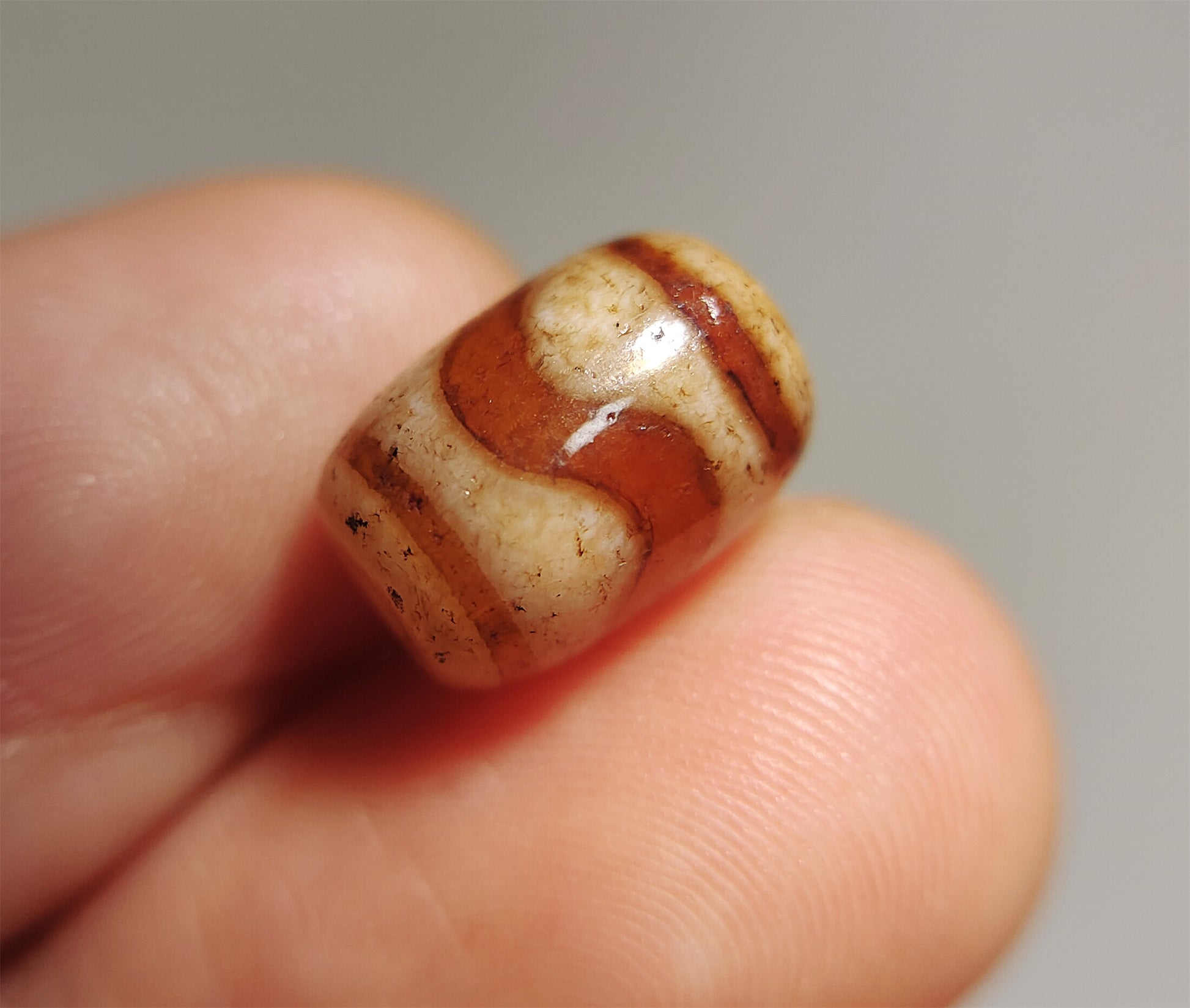 real ancient tibetan tiger tooth dzi bead amulet pendant genuine old antique himalaya agate pure water wave gzi talisman