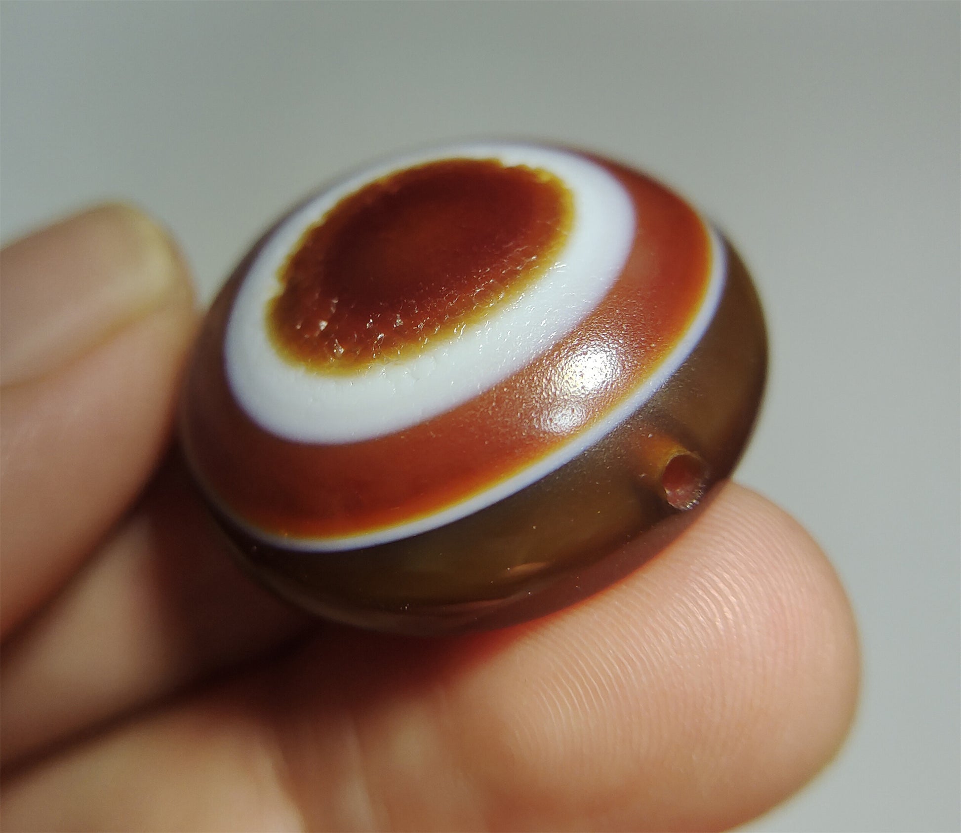 Himalaya Ancient Lukmik Eye Dzi Bead Pendant Amulet Horse Goat Luk Mik Real Agate Pure Gzi