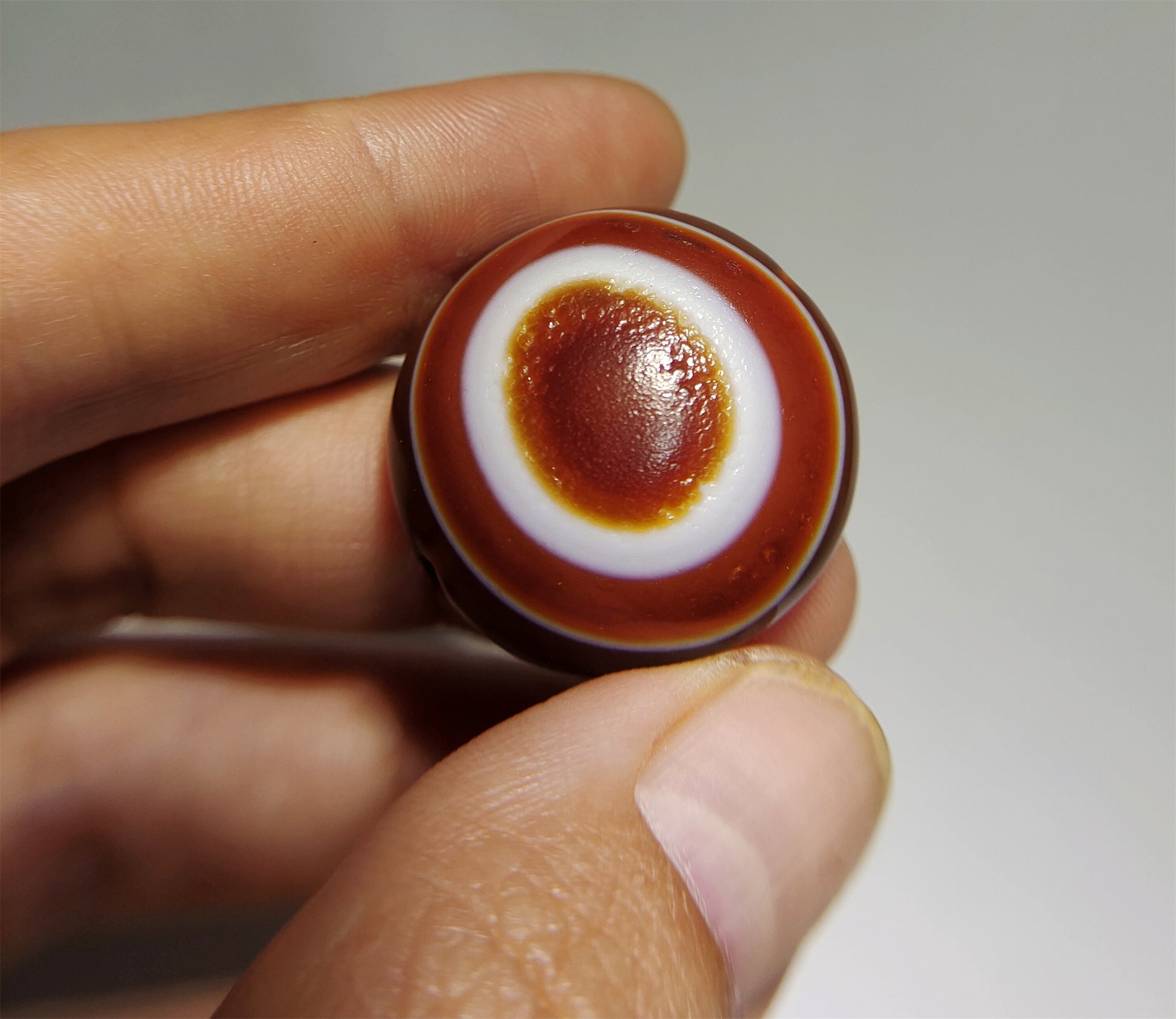 Himalaya Ancient Lukmik Eye Dzi Bead Pendant Amulet Horse Goat Luk Mik Real Agate Pure Gzi