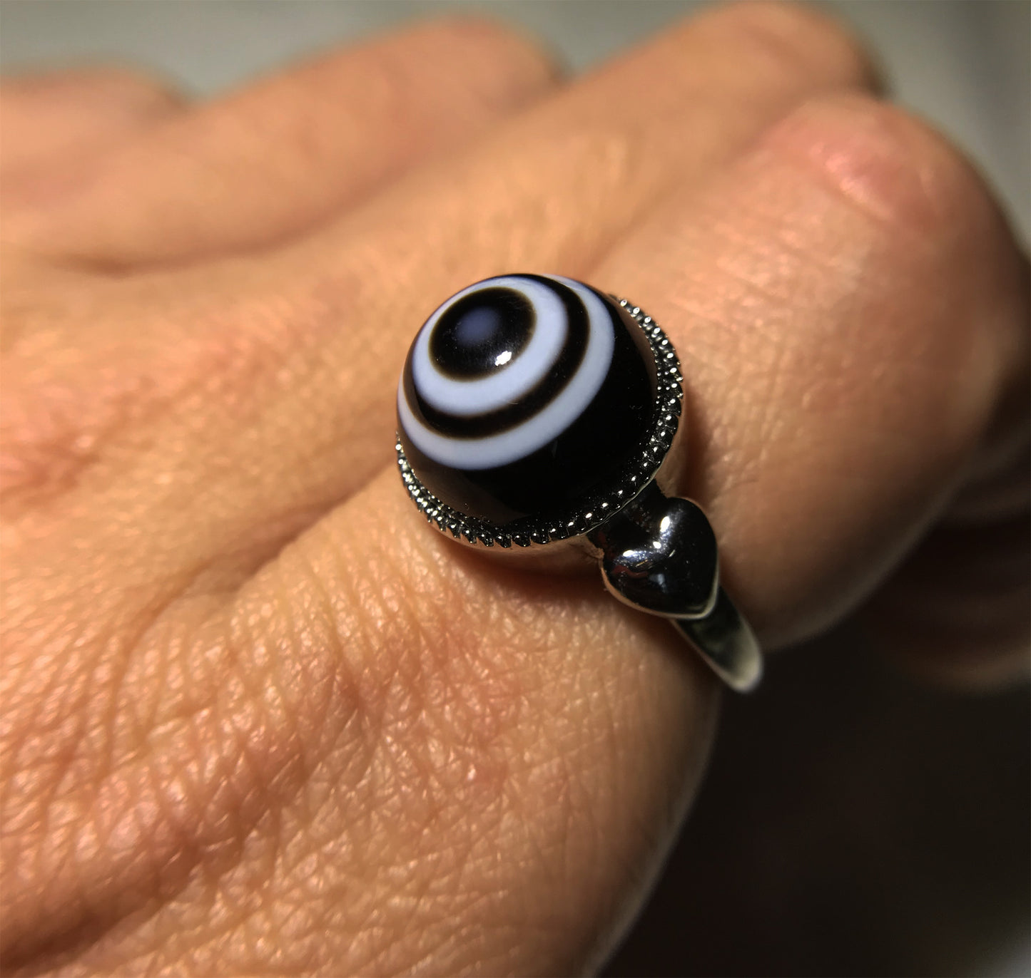 real himalaya ancient lukmik eye dzi bead ring amulet genuine old luk mik agate two natural tibetan pyu