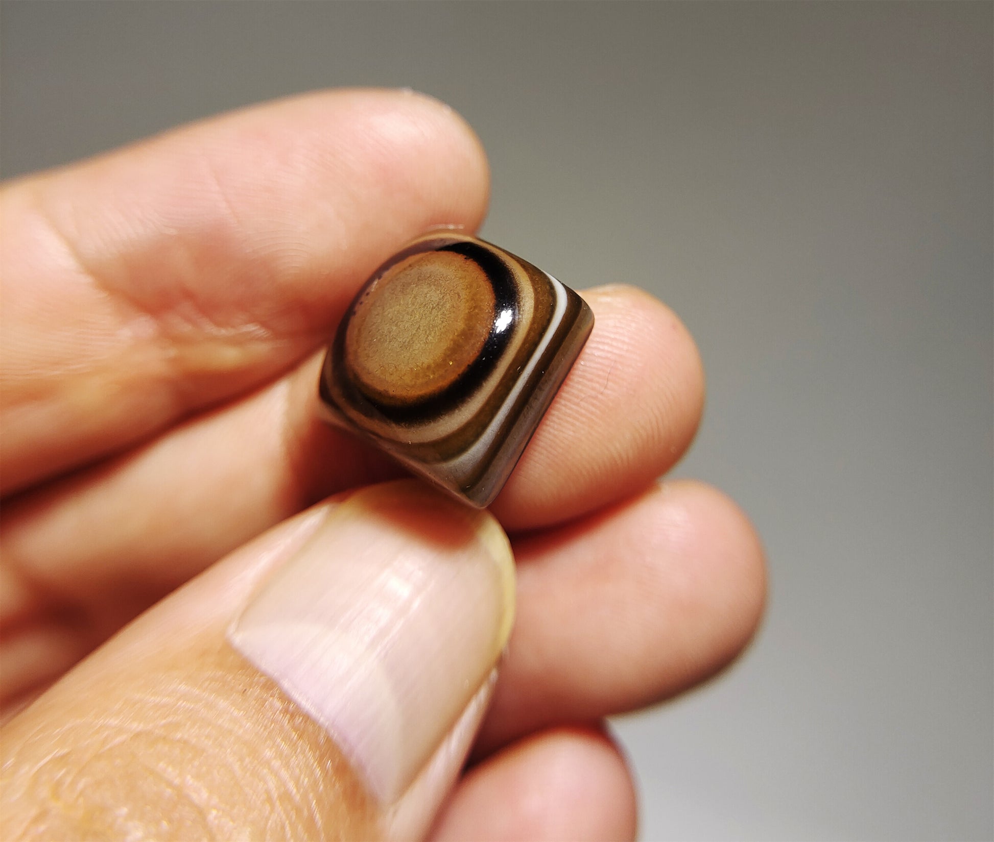 real himalaya antique lukmik eye dzi bead amulet genuine old antique luk mik banded agate one natural tibetan pyu gzi talisman