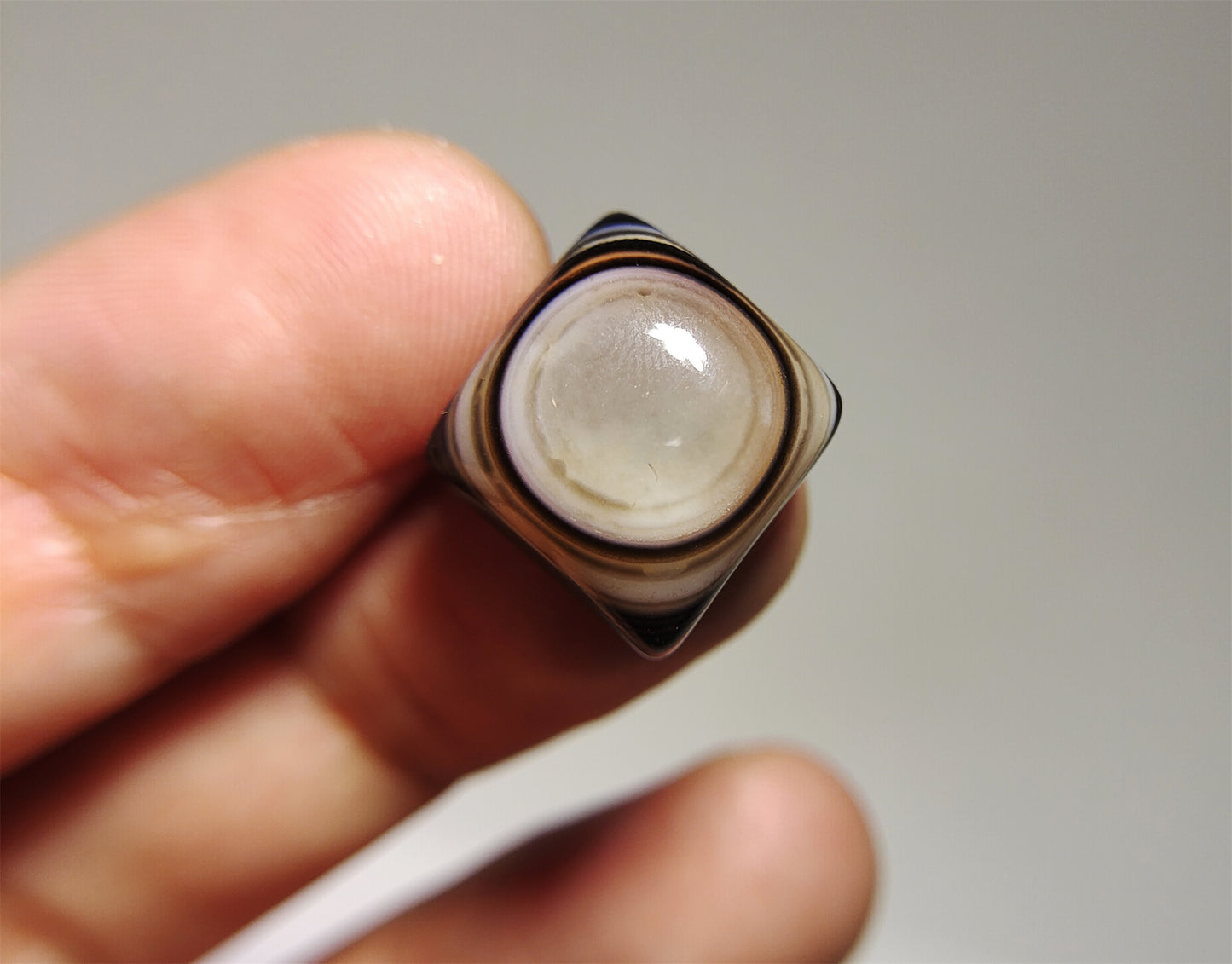 real himalaya antique lukmik eye dzi bead amulet genuine old luk mik banded agate one natural tibetan pyu gzi talisman