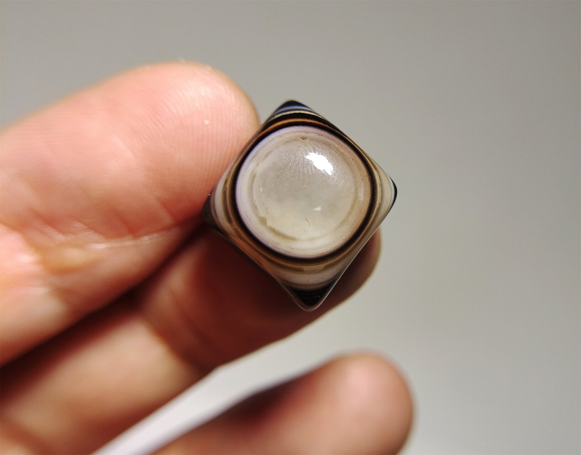 real himalaya antique lukmik eye dzi bead amulet genuine old luk mik banded agate one natural tibetan pyu gzi talisman