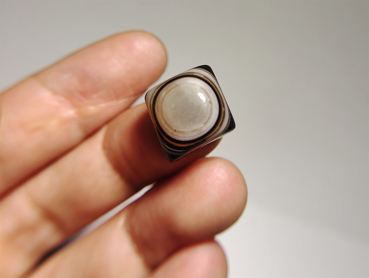 real himalaya antique lukmik eye dzi bead amulet genuine old luk mik banded agate one natural tibetan pyu gzi talisman