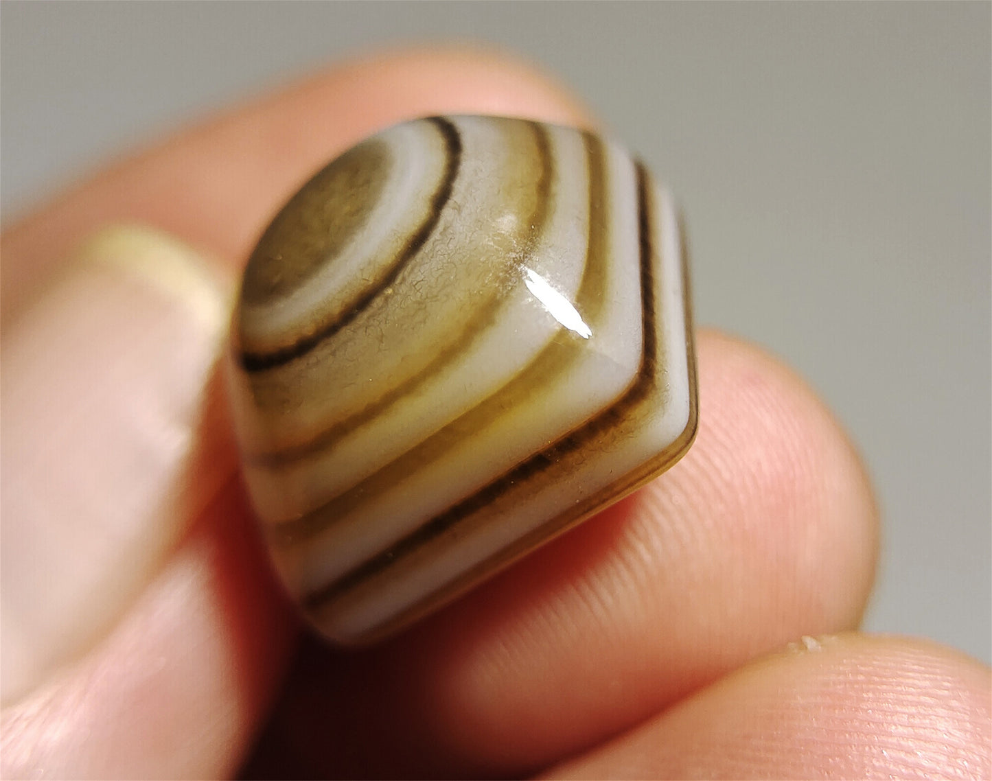 real himalaya antique lukmik eye dzi bead amulet genuine old luk mik banded agate one natural tibetan pyu gzi talisman