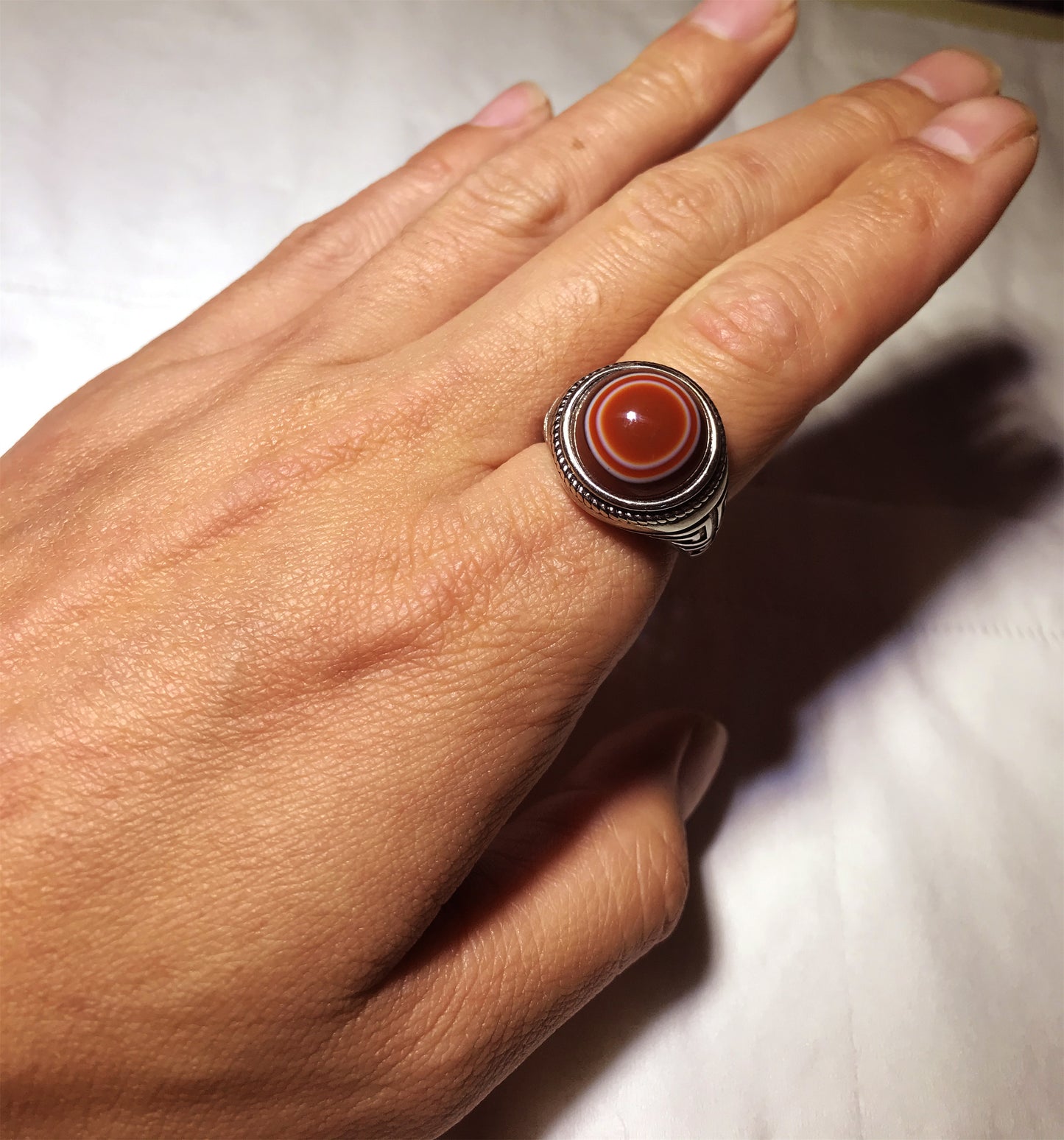 real himalaya antique lukmik eye dzi bead ring amulet genuine old luk mik carnelian one natural tibetan pyu gzi