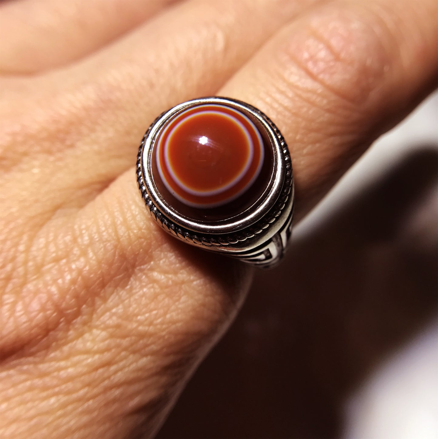 real himalaya antique lukmik eye dzi bead ring amulet genuine old luk mik carnelian one natural tibetan pyu gzi