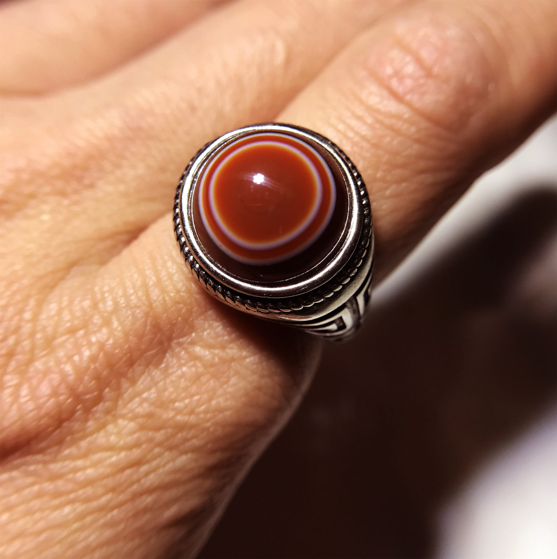 real himalaya antique lukmik eye dzi bead ring amulet genuine old luk mik carnelian one natural tibetan pyu gzi