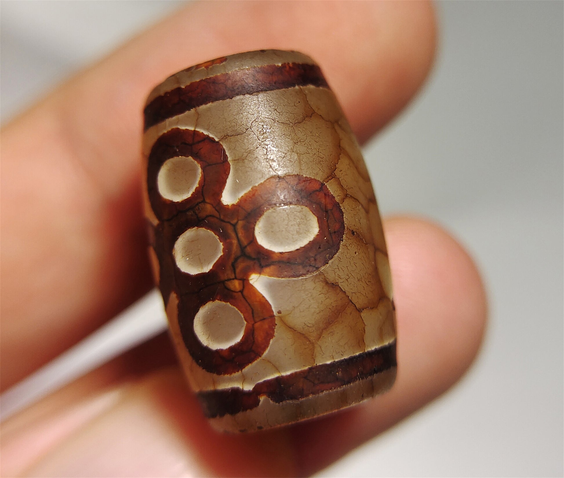 real tibetan ancient five eyes lightning dzi bead amulet pendant genuine old antique himalaya agate 5 pure gzi talisman