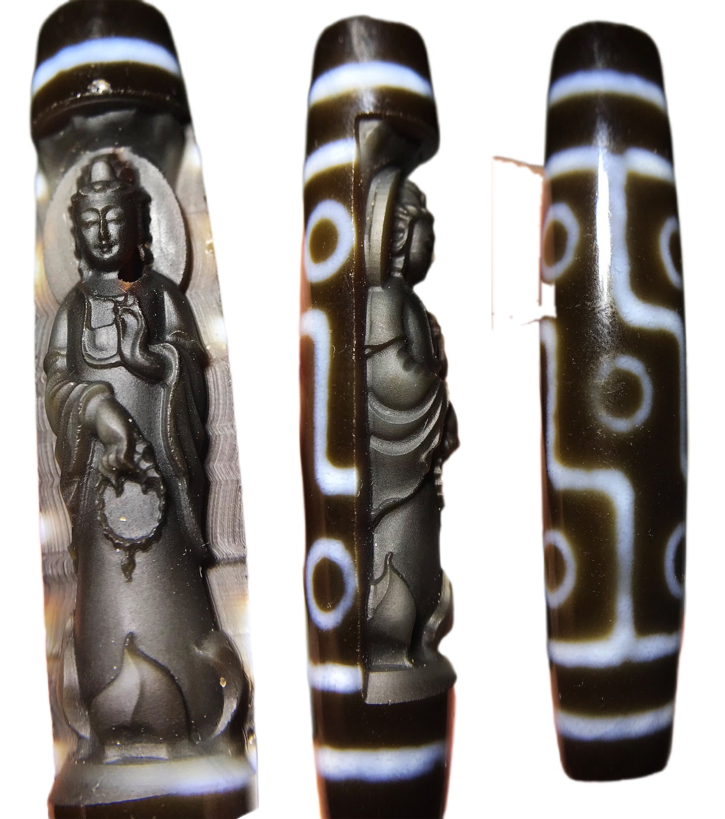 real tibetan ancient nine eyes dzi bead amulet kwan yin pendant genuine old antique himalaya agate 9 pure gzi guanyin talisman