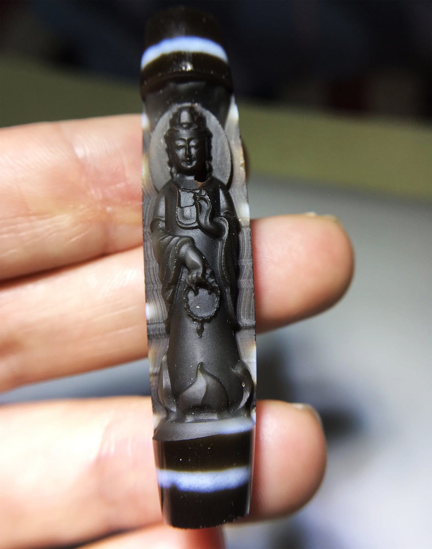 real tibetan ancient nine eyes dzi bead amulet kwan yin pendant genuine old antique himalaya agate 9 pure gzi guanyin talisman