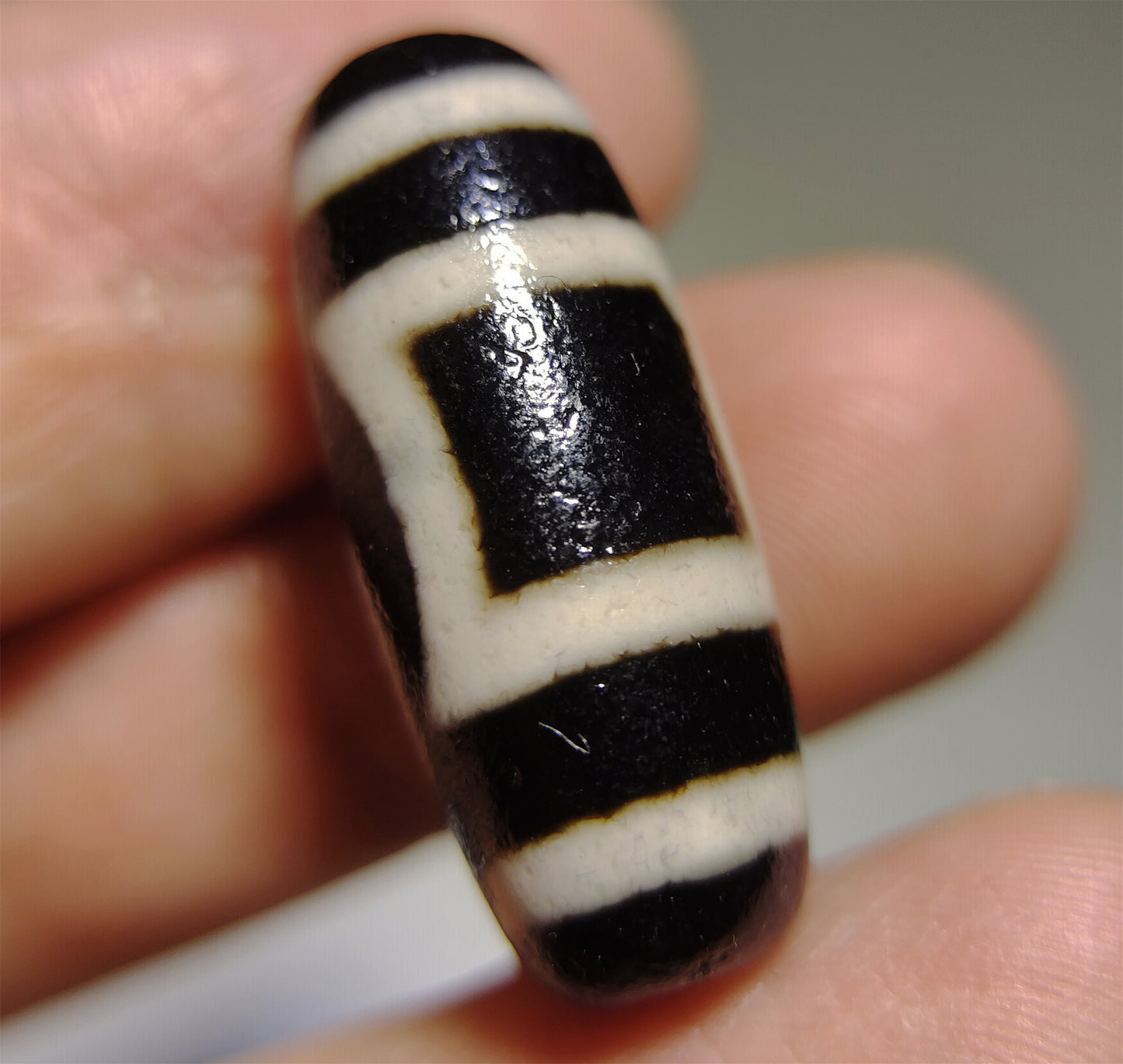 real tibetan ancient sakor namkor dzi bead amulet pendant genuine old antique agate pure heaven and earth gzi talisman