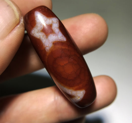 real tibetan ancient sun star moon dzi bead amulet pendant genuine old antique himalaya agate pure gzi talisman