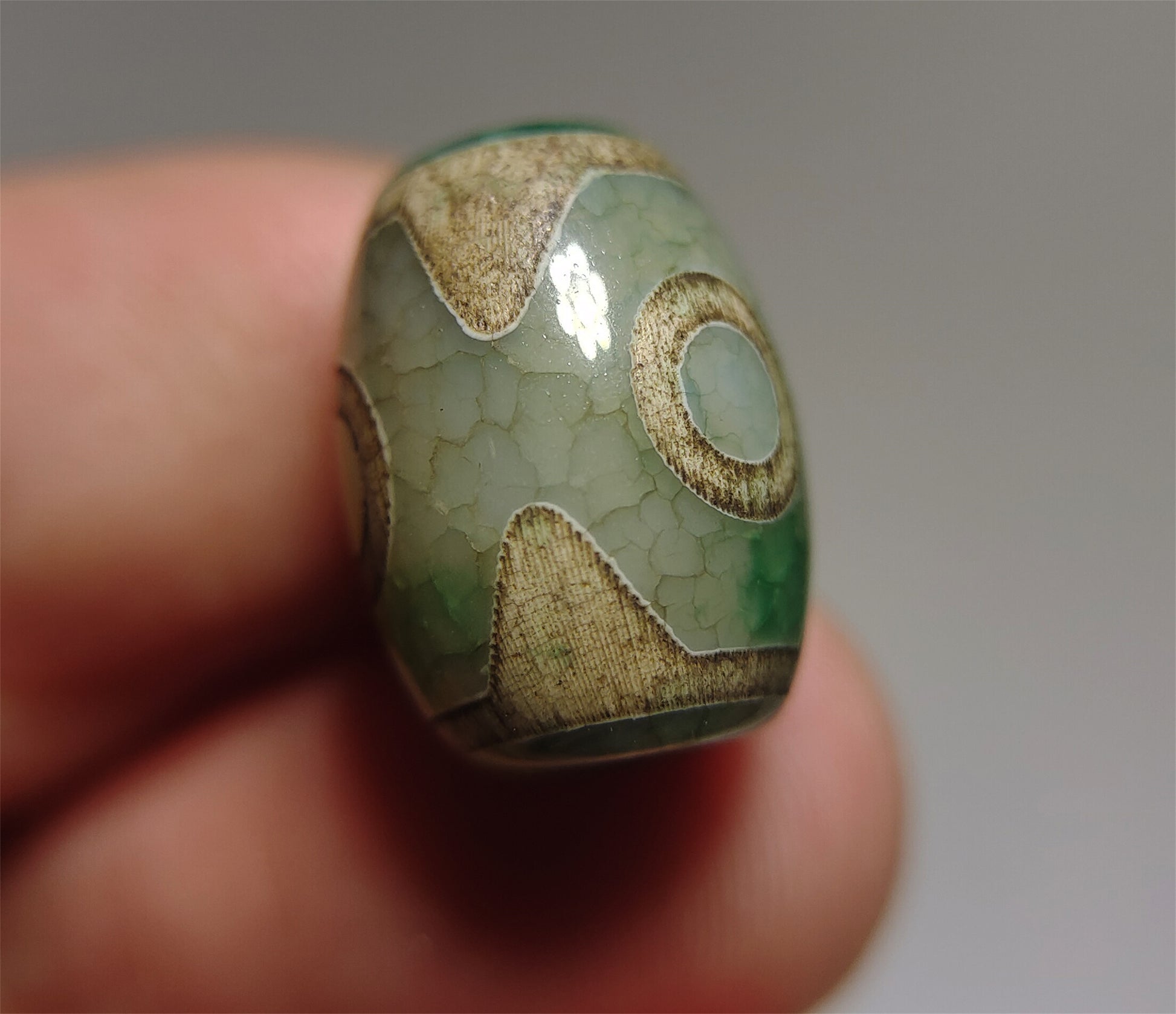 real tibetan ancient three eyed dzi bead amulet pendant genuine old antique himalaya agate pure 3 eye gzi talisman