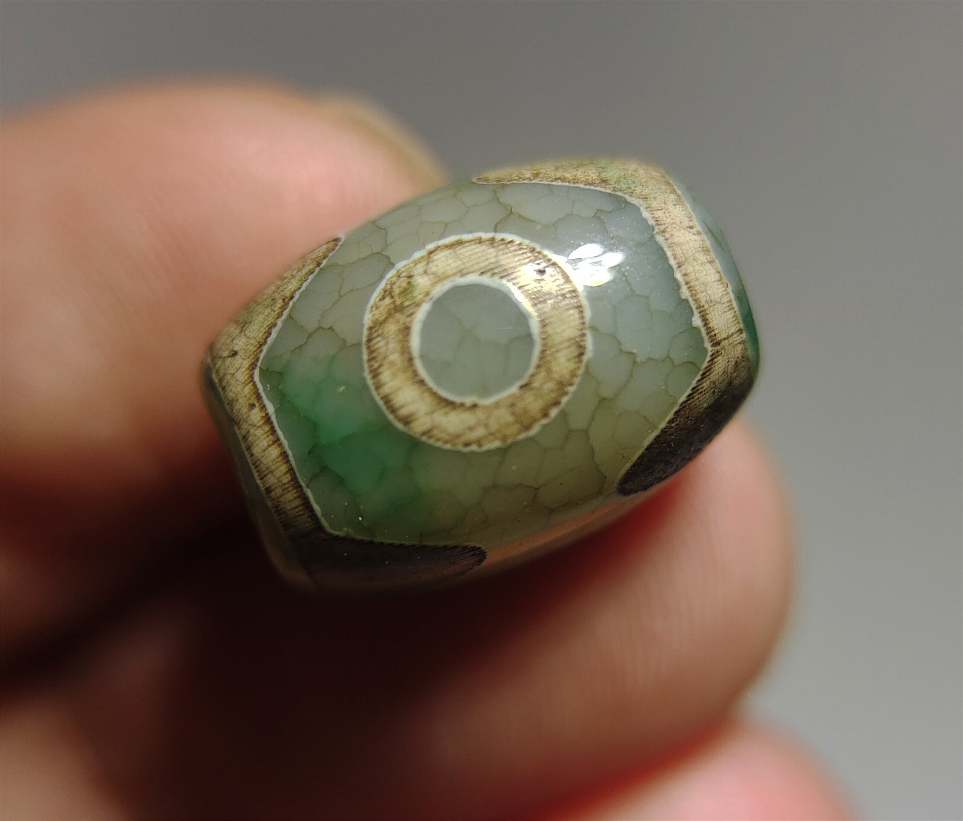 real tibetan ancient three eyed dzi bead amulet pendant genuine old antique himalaya agate pure 3 eye gzi talisman
