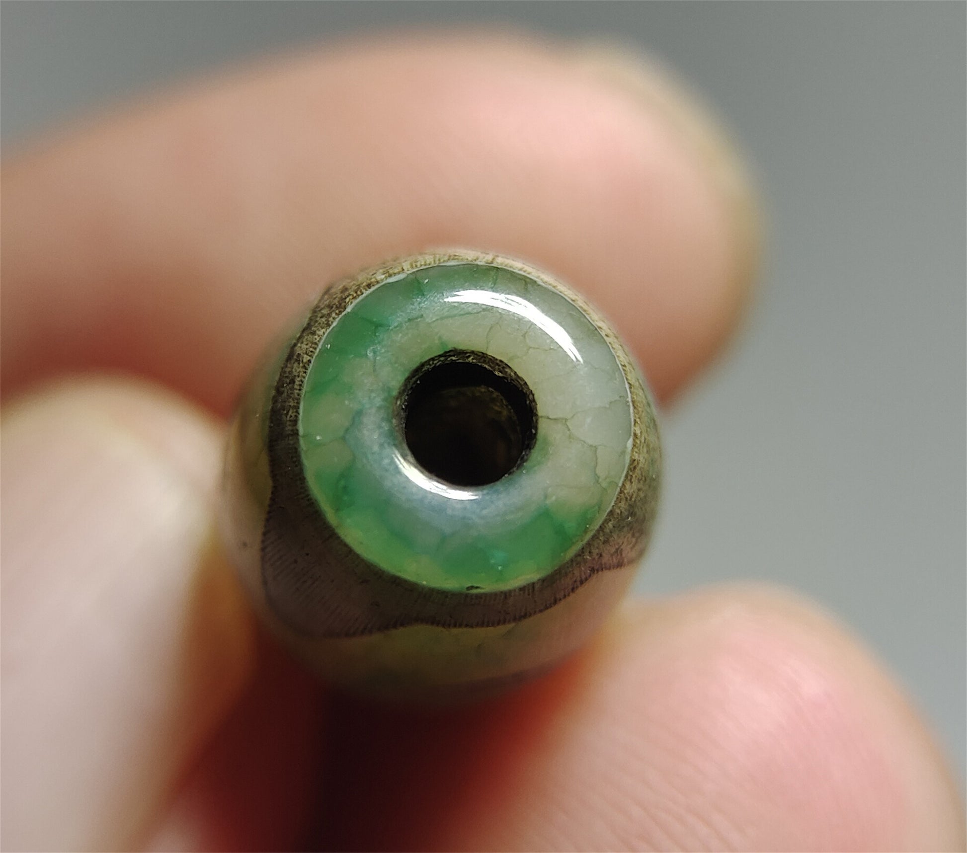 real tibetan ancient three eyed dzi bead amulet pendant genuine old antique himalaya agate pure 3 eye gzi talisman