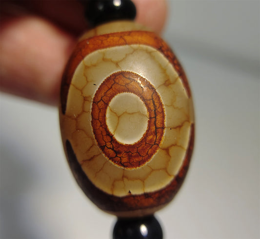 real tibetan ancient three eyes dzi bead amulet pendant genuine old antique himalaya agate 3 pure gzi talisman bracelet