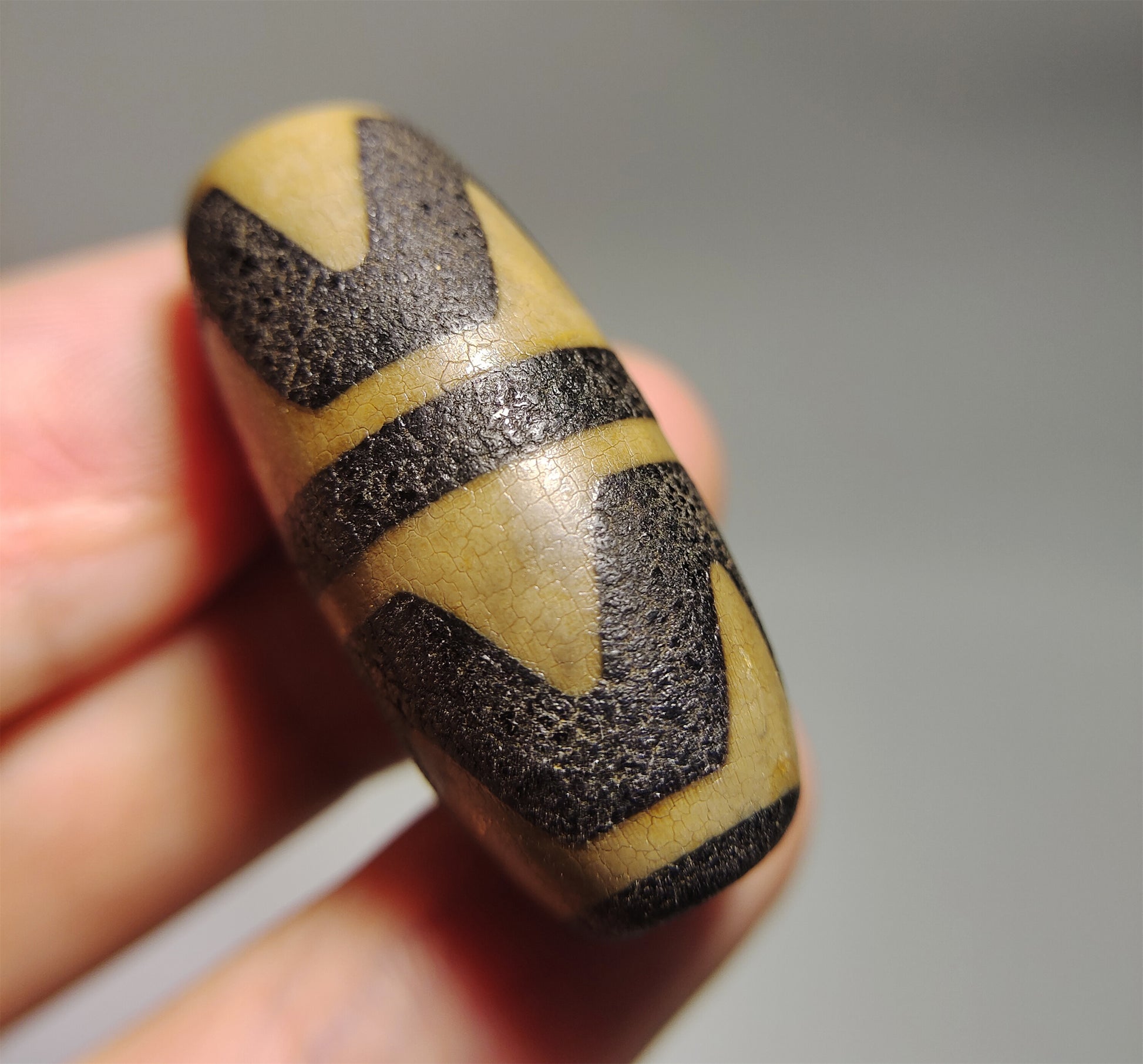 real tibetan ancient tiger tooth dzi bead pendant amulet genuine old himalaya agate double water wave pure gzi talisman