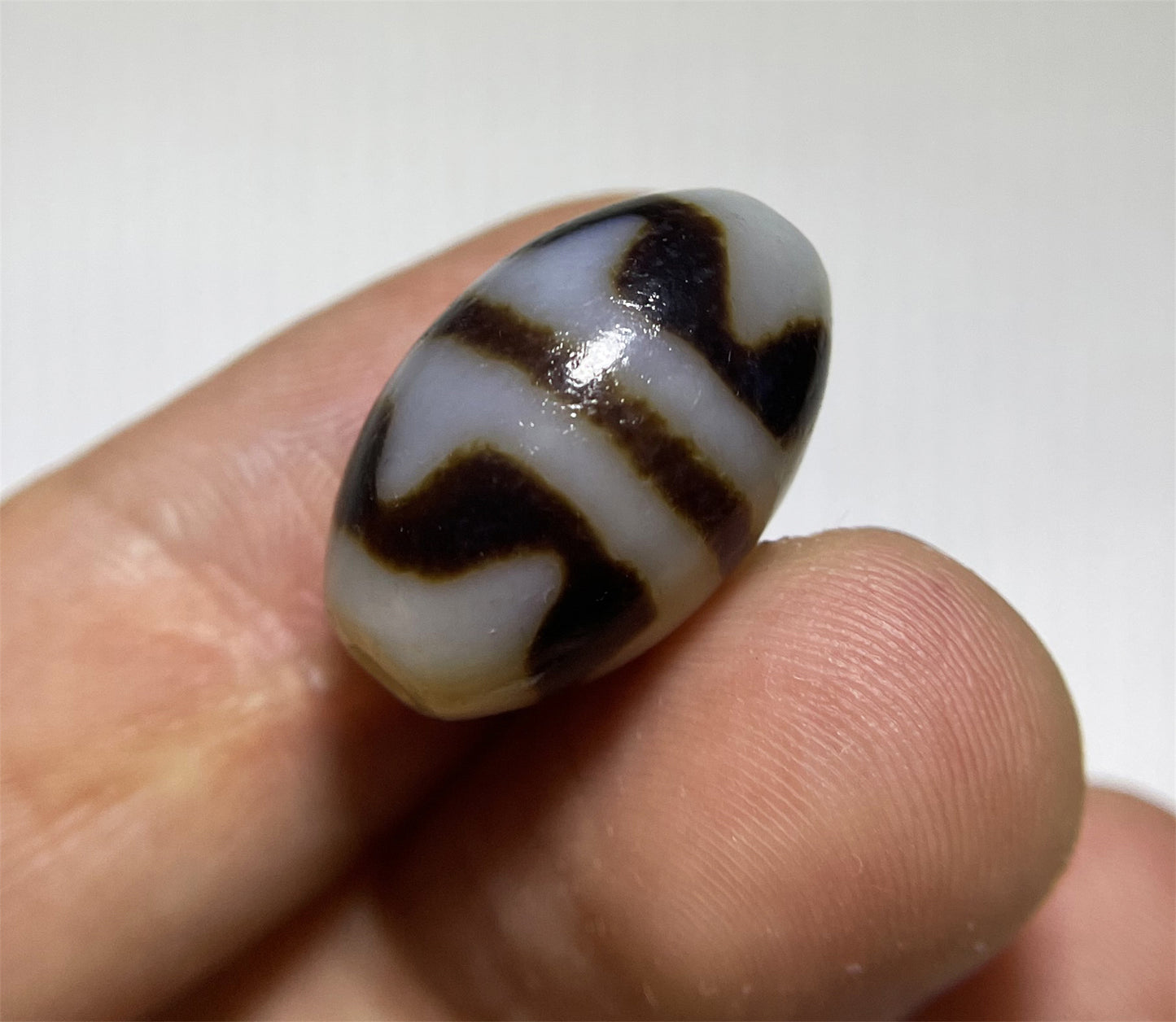 real tibetan ancient tiger tooth dzi bead pendant amulet genuine old zig zag himalaya agate water wave pure gzi talisman