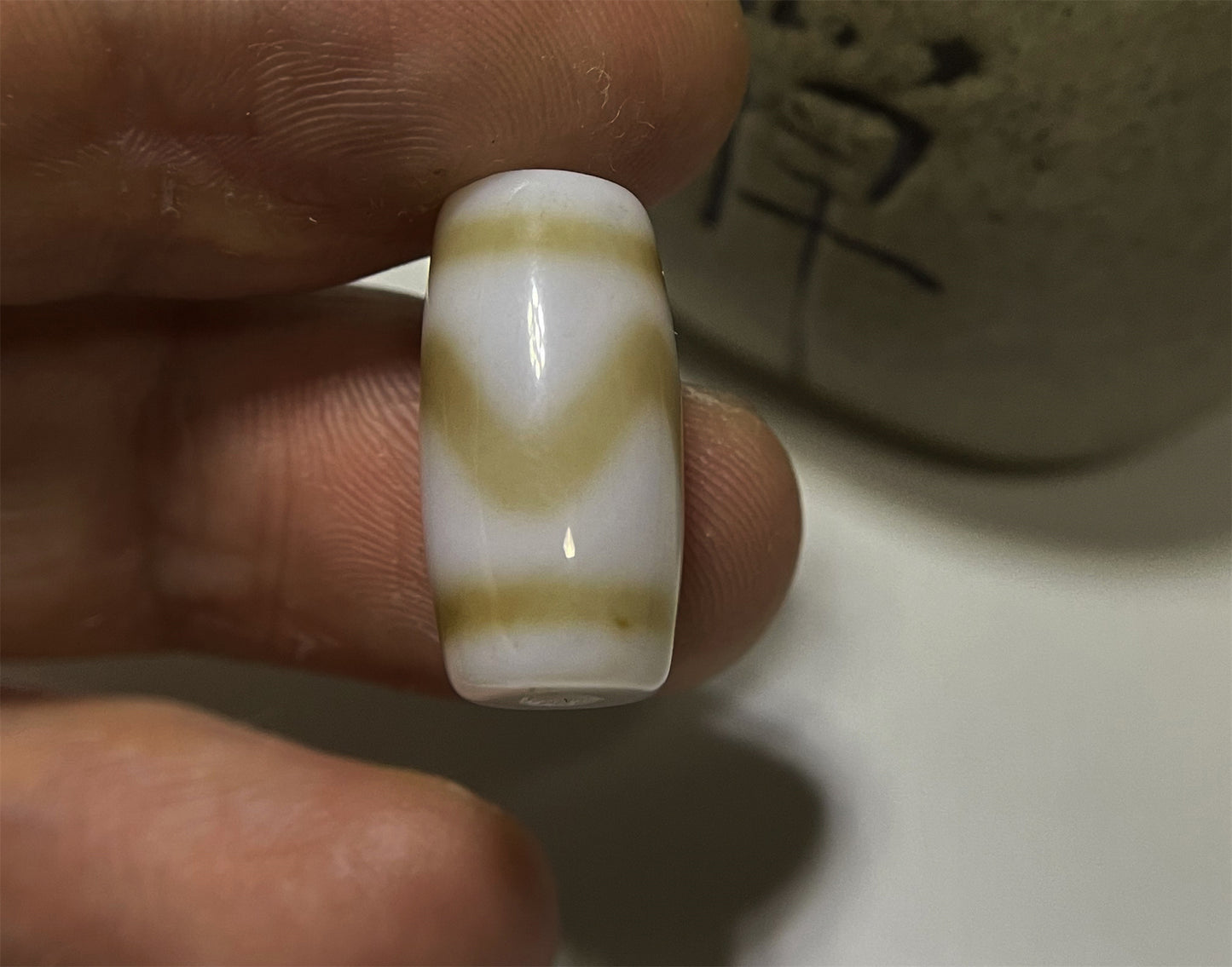 real tibetan ancient tiger tooth dzi bead pendant amulet genuine old zigzag himalaya agate water wave gzi talisman 