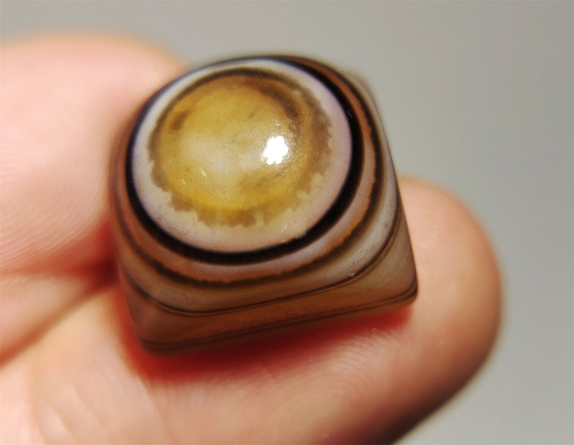 real tibetan antique lukmik eye dzi bead amulet pendant genuine old himalaya banded agate one natural luk mik pyu gzi talisman